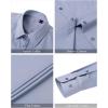 J.VER Womens Dress Shirts Long Sleeve Button Down Shirt Wrinkle-Free Business Casual Blouse Office Work Tops(Grey Blue)