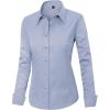 J.VER Womens Dress Shirts Long Sleeve Button Down Shirt Wrinkle-Free Business Casual Blouse Office Work Tops(Grey Blue)
