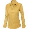 J.VER Womens Dress Shirts Long Sleeve Button Down Shirt Wrinkle-Free Business Casual Blouse Office Work Tops(Lemon Yellow)