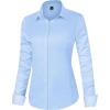 J.VER Womens Dress Shirts Long Sleeve Button Down Shirt Wrinkle-Free Business Casual Blouse Office Work Tops(Light Blue)