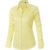 J.VER Womens Dress Shirts Long Sleeve Button Down Shirt Wrinkle-Free Business Casual Blouse Office Work Tops(Light Yellow)