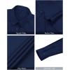 J.VER Womens Dress Shirts Long Sleeve Button Down Shirt Wrinkle-Free Business Casual Blouse Office Work Tops(Navy Blue)