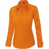 J.VER Womens Dress Shirts Long Sleeve Button Down Shirt Wrinkle-Free Business Casual Blouse Office Work Tops(Orange)