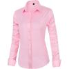 J.VER Womens Dress Shirts Long Sleeve Button Down Shirt Wrinkle-Free Business Casual Blouse Office Work Tops(Pink)