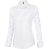 J.VER Womens Dress Shirts Long Sleeve Button Down Shirt Wrinkle-Free Business Casual Blouse Office Work Tops(White)