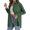 J.VER Womens Oversized Button Down Shirts Casual Long Sleeve Lightweight Breathable Solid Cotton Blouse Office Dress Shirt(Army Green)