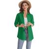 J.VER Womens Oversized Button Down Shirts Casual Long Sleeve Lightweight Breathable Solid Cotton Blouse Office Dress Shirt(Dark Green)