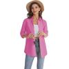 J.VER Womens Oversized Button Down Shirts Casual Long Sleeve Lightweight Breathable Solid Cotton Blouse Office Dress Shirt(Hot Pink)