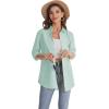 J.VER Womens Oversized Button Down Shirts Casual Long Sleeve Lightweight Breathable Solid Cotton Blouse Office Dress Shirt(Light Green)
