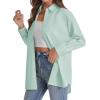 J.VER Womens Oversized Button Down Shirts Casual Long Sleeve Lightweight Breathable Solid Cotton Blouse Office Dress Shirt(Light Green)