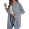 J.VER Womens Oversized Button Down Shirts Casual Long Sleeve Lightweight Breathable Solid Cotton Blouse Office Dress Shirt(Light Grey)