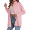 J.VER Womens Oversized Button Down Shirts Casual Long Sleeve Lightweight Breathable Solid Cotton Blouse Office Dress Shirt(Light Pink)