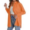 J.VER Womens Oversized Button Down Shirts Casual Long Sleeve Lightweight Breathable Solid Cotton Blouse Office Dress Shirt(Orange)