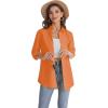 J.VER Womens Oversized Button Down Shirts Casual Long Sleeve Lightweight Breathable Solid Cotton Blouse Office Dress Shirt(Orange)