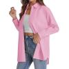 J.VER Womens Oversized Button Down Shirts Casual Long Sleeve Lightweight Breathable Solid Cotton Blouse Office Dress Shirt(Pink)