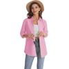 J.VER Womens Oversized Button Down Shirts Casual Long Sleeve Lightweight Breathable Solid Cotton Blouse Office Dress Shirt(Pink)