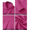 J.VER Womens Oversized Button Down Shirts Casual Long Sleeve Lightweight Breathable Solid Cotton Blouse Office Dress Shirt(Rose Red)