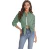 J.VER Womens Oversized Button Down Shirts Casual Long Sleeve Lightweight Breathable Solid Cotton Blouse Office Dress Shirt(Sage Green)