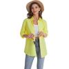 J.VER Womens Oversized Button Down Shirts Casual Long Sleeve Lightweight Breathable Solid Cotton Blouse Office Dress Shirt(Yellow)