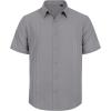 Mens Linen Shirts Short Sleeve Button Down Shirt Casual Cuban Guayabera Lightweight Summer Beach Solid Tops(Dark Grey)