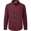 J.VER Boy’s Long Sleeve Oxford Dress Shirts Solid Casual Button Down Collar Shirt Kids Formal Uniform Tops(Burgundy)