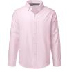 J.VER Boy’s Long Sleeve Oxford Dress Shirts Solid Casual Button Down Collar Shirt Kids Formal Uniform Tops(Light Pink)