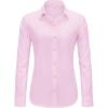 J.VER Button Down Shirts for Women Wrinkle Free Long Sleeve Dress Shirt Business Casual Work Blouse with Pocket(Pink)