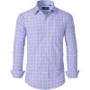 J.VER Dress Shirts for Men Cotton Long Sleeve Button Down Shirt Business Casual Classic Plaid Tops with Pocket(Blue Red Gingham)