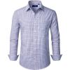 J.VER Dress Shirts for Men Cotton Long Sleeve Button Down Shirt Business Casual Classic Plaid Tops with Pocket(Blue Red Plaid)