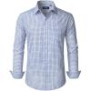 J.VER Dress Shirts for Men Cotton Long Sleeve Button Down Shirt Business Casual Classic Plaid Tops with Pocket(Blue Yellow Plaid)