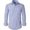 J.VER Dress Shirts for Men Cotton Long Sleeve Button Down Shirt Business Casual Classic Plaid Tops with Pocket(Grey Gingham)