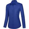 J.VER Dress Shirts for Women Button Down Wrinkle Free Shirt Business Casual Long Sleeve Work Blouse with Pocket(Royal Blue)
