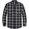 J.VER Flannel Shirt for Men Plaid Long Sleeve Casual Button Down Shirts Regular Fit Cotton Buffalo Checkered Top with Pockets(Black Grey)