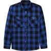 J.VER Flannel Shirt for Men Plaid Long Sleeve Casual Button Down Shirts Regular Fit Cotton Buffalo Checkered Top with Pockets(Blue Black)