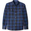 J.VER Flannel Shirt for Men Plaid Long Sleeve Casual Button Down Shirts Regular Fit Cotton Buffalo Checkered Top with Pockets(Dark Blue Black)