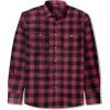 J.VER Flannel Shirt for Men Plaid Long Sleeve Casual Button Down Shirts Regular Fit Cotton Buffalo Checkered Top with Pockets(Dark Red)