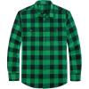 J.VER Flannel Shirt for Men Plaid Long Sleeve Casual Button Down Shirts Regular Fit Cotton Buffalo Checkered Top with Pockets(Green)