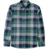 J.VER Flannel Shirt for Men Plaid Long Sleeve Casual Button Down Shirts Regular Fit Cotton Buffalo Checkered Top with Pockets(Green Navy)