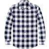 J.VER Flannel Shirt for Men Plaid Long Sleeve Casual Button Down Shirts Regular Fit Cotton Buffalo Checkered Top with Pockets(Navy White)