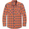 J.VER Flannel Shirt for Men Plaid Long Sleeve Casual Button Down Shirts Regular Fit Cotton Buffalo Checkered Top with Pockets(Orange)