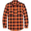 J.VER Flannel Shirt for Men Plaid Long Sleeve Casual Button Down Shirts Regular Fit Cotton Buffalo Checkered Top with Pockets(Orange Black)