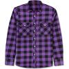 J.VER Flannel Shirt for Men Plaid Long Sleeve Casual Button Down Shirts Regular Fit Cotton Buffalo Checkered Top with Pockets(Purple Black)