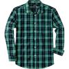 J.VER Long Sleeve Shirts for Men Cotton Plaid Button Down Shirt Business Casual Work Top with Pocket(Dark Green)