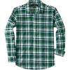 J.VER Long Sleeve Shirts for Men Cotton Plaid Button Down Shirt Business Casual Work Top with Pocket(Green)