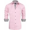 J.VER Men’s Casual Long Sleeve Stretch Dress Shirt Wrinkle-Free Regular Fit Button Down Shirts(Pink)