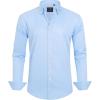 J.VER Men’s Dress Shirts Solid Long Sleeve Stretch Wrinkle-Free Formal Shirt Business Casual Button Down Shirts(Sky Blue)