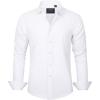 J.VER Men’s Dress Shirts Solid Long Sleeve Stretch Wrinkle-Free Formal Shirt Business Casual Button Down Shirts(White)