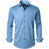 J.VER Men’s Dress Shirts Stretch Long Sleeve Formal Shirt Solid Business Casual Button Down Shirts for Wedding Prom(Classic Blue)