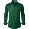 J.VER Men’s Dress Shirts Stretch Long Sleeve Formal Shirt Solid Business Casual Button Down Shirts for Wedding Prom(Green)