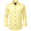 J.VER Men’s Dress Shirts Stretch Long Sleeve Formal Shirt Solid Business Casual Button Down Shirts for Wedding Prom(Yellow)